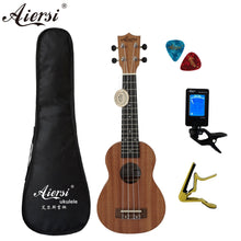 Load image into Gallery viewer, Aiersi brand 21 inch mahogany Soprano ukulele Hawaiian guitar ukelele